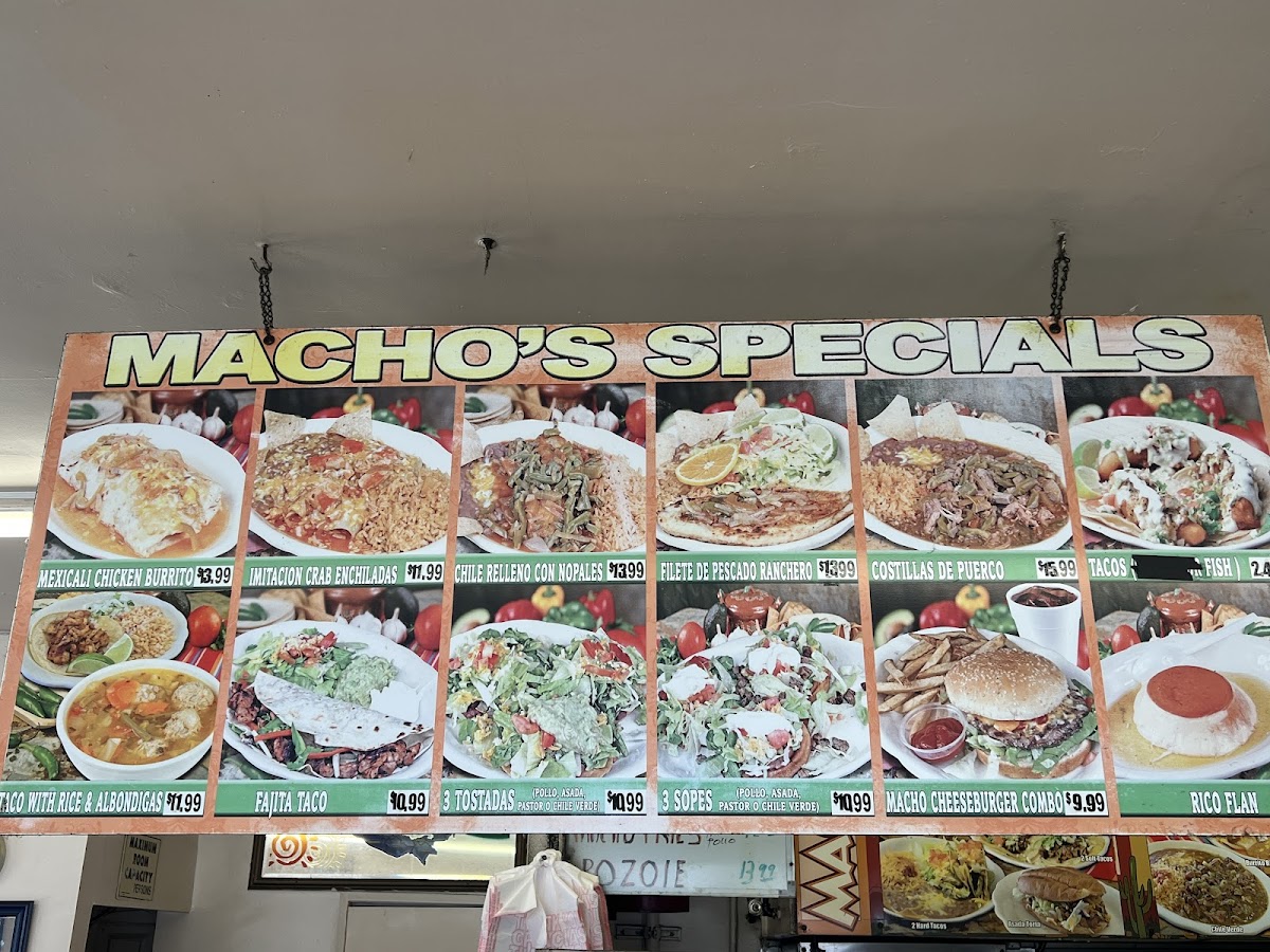 Macho Cafe Mexican Food Menu - Image 3