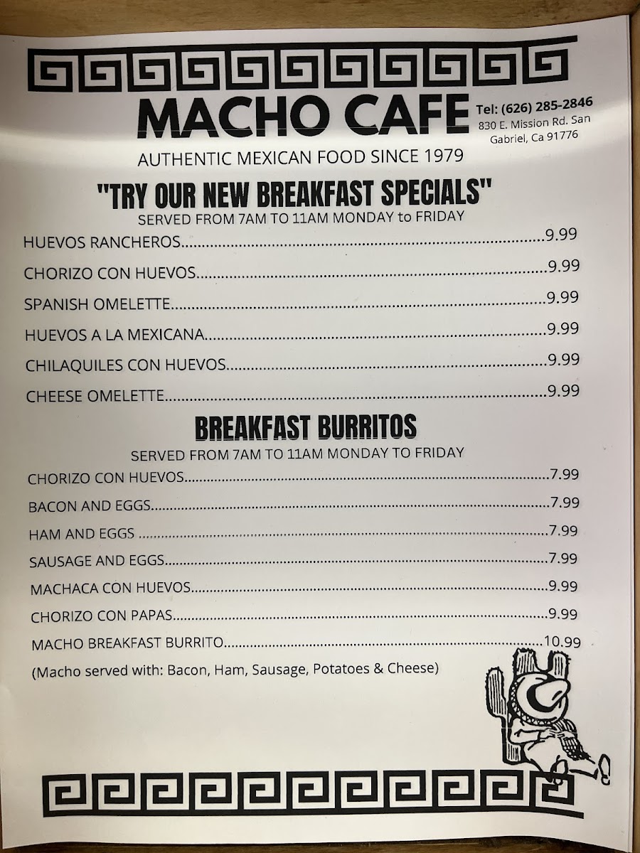 Macho Cafe Mexican Food Menu - Image 4
