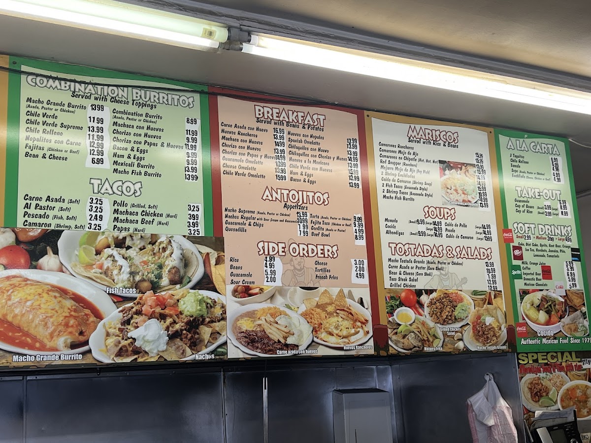 Macho Cafe Mexican Food Menu - Image 5